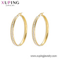 E-587 xuping мода Rhinestone 24K золотой цвет простой дизайн женские серьги-обручи